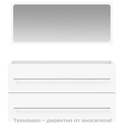 Шкаф за баня с огледало, бял, инженерно дърво