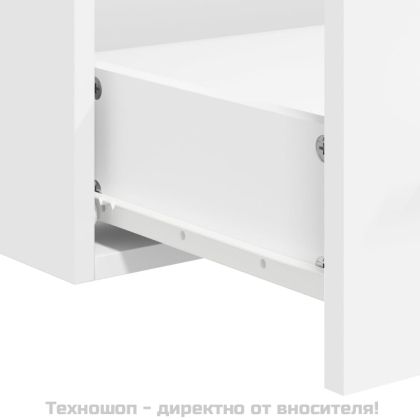 Шкаф за баня с огледало, бял, инженерно дърво