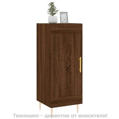 Сайдборд, кафяв дъб, 34,5x34x90 см, инженерно дърво