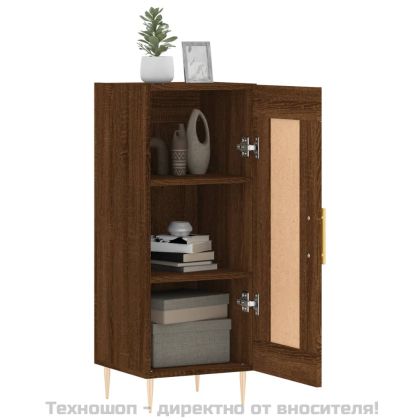 Сайдборд, кафяв дъб, 34,5x34x90 см, инженерно дърво