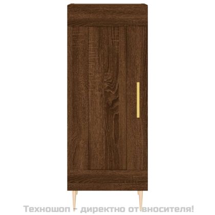 Сайдборд, кафяв дъб, 34,5x34x90 см, инженерно дърво