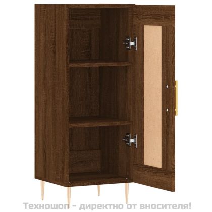 Сайдборд, кафяв дъб, 34,5x34x90 см, инженерно дърво