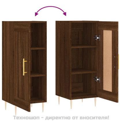 Сайдборд, кафяв дъб, 34,5x34x90 см, инженерно дърво