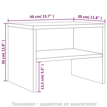 Нощно шкафче, сив сонома, 40x30x30 см, инженерно дърво