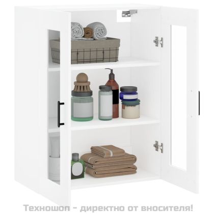 Стенен шкаф бял 69,5x34x90 см