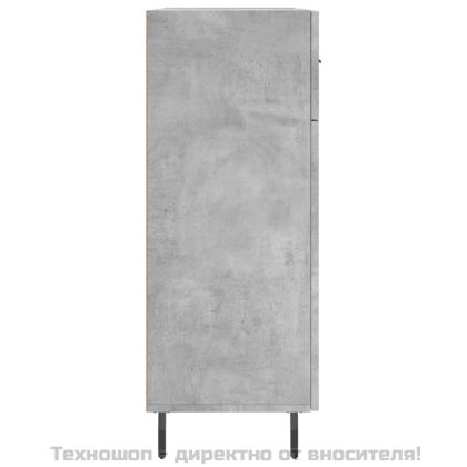 Сайдборд, бетонно сив, 69,5x34x90 см, инженерно дърво