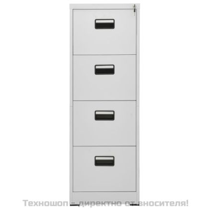 Шкаф за папки, светлосив, 46x62x133 cм, стомана
