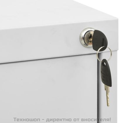 Шкаф за папки, светлосив, 46x62x133 cм, стомана