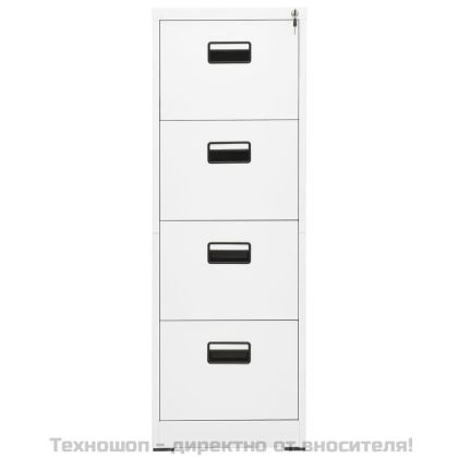 Шкаф за папки, бял, 46x62x133 cм, стомана
