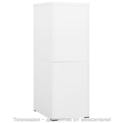 Шкаф за папки, бял, 46x62x133 cм, стомана