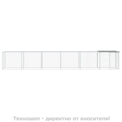 Клетка за пилета с покрив светлосива 603x98x90 см стомана