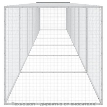 Клетка за пилета с покрив светлосива 603x98x90 см стомана