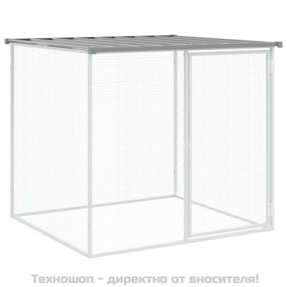 Клетка за пилета с покрив светлосива 603x98x90 см стомана