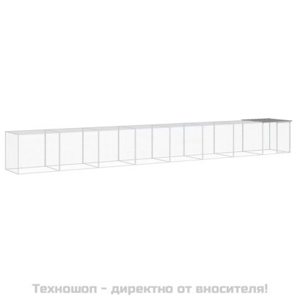 Клетка за пилета с покрив светлосива 803x98x90 см стомана