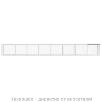 Клетка за пилета с покрив светлосива 803x98x90 см стомана