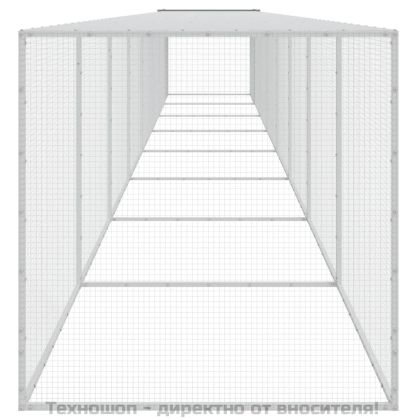 Клетка за пилета с покрив светлосива 803x98x90 см стомана