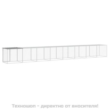 Клетка за пилета с покрив светлосива 803x98x90 см стомана