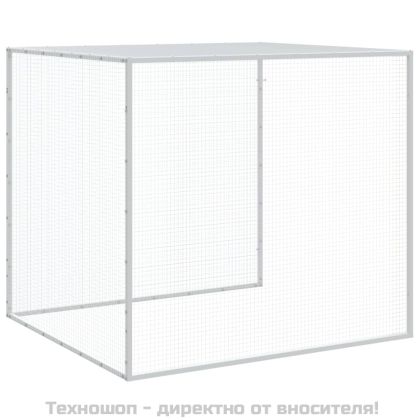 Клетка за пилета с покрив светлосива 803x98x90 см стомана