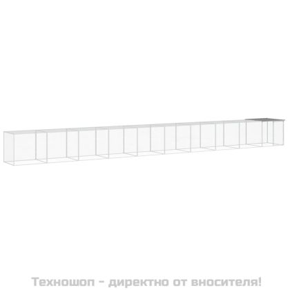 Клетка за пилета с покрив светлосива 1003x98x90 см стомана