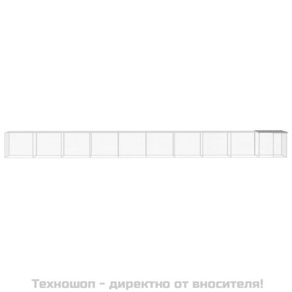 Клетка за пилета с покрив светлосива 1003x98x90 см стомана