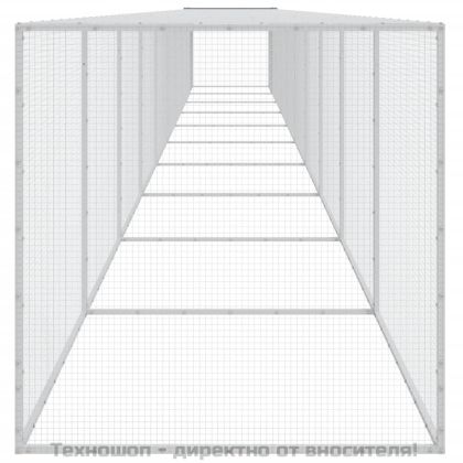 Клетка за пилета с покрив светлосива 1003x98x90 см стомана