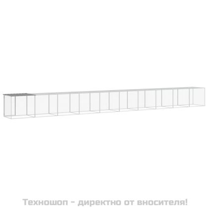 Клетка за пилета с покрив светлосива 1003x98x90 см стомана