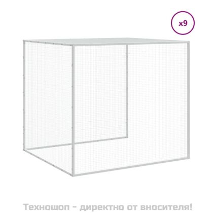 Клетка за пилета с покрив светлосива 1003x98x90 см стомана