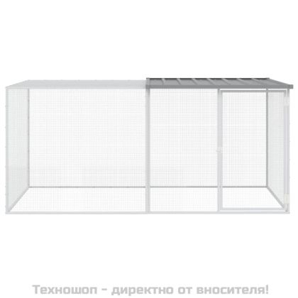 Клетка за пилета с покрив светлосива 203x98x90 см стомана