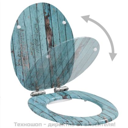 Тоалетни седалки с плавно затваряне, 2 бр, МДФ, винтидж дизайн