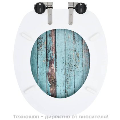 Тоалетни седалки с плавно затваряне, 2 бр, МДФ, винтидж дизайн