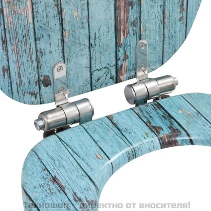 Тоалетни седалки с плавно затваряне, 2 бр, МДФ, винтидж дизайн