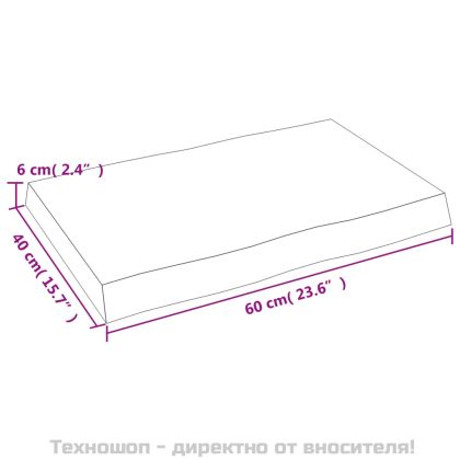 Плот за маса светлокафяв 60x40x(2-6) см обработен масивен дъб