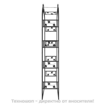 Градинска арка, черна, 116x45x240 см, стомана