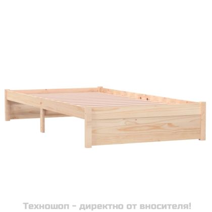 Рамка за легло, бяла, масивно дърво, 100х200 см