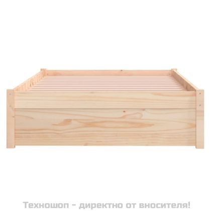 Рамка за легло, бяла, масивно дърво, 100х200 см