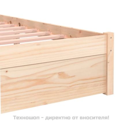 Рамка за легло, бяла, масивно дърво, 100х200 см