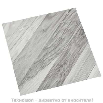 Самозалепващи подови дъски 20 бр PVC 1,86 м² сиви ивици
