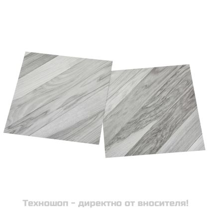 Самозалепващи подови дъски 20 бр PVC 1,86 м² сиви ивици