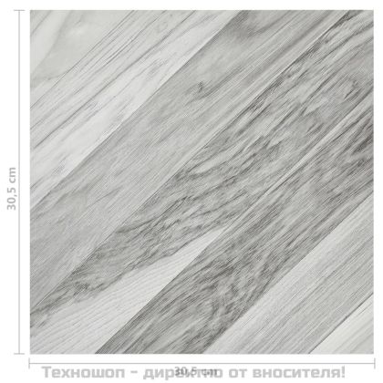 Самозалепващи подови дъски 20 бр PVC 1,86 м² сиви ивици