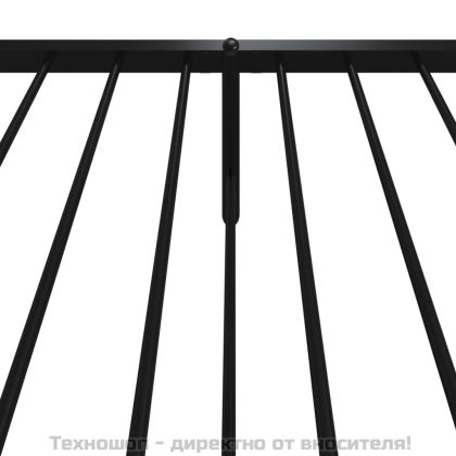 Метална рамка за легло с горна и долна табла, черна, 80x200 см