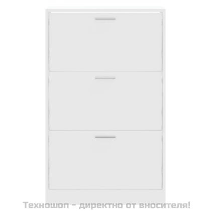 Шкаф за обувки, бял, 63x24x103 см, инженерно дърво