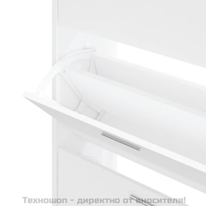 Шкаф за обувки, бял, 63x24x103 см, инженерно дърво