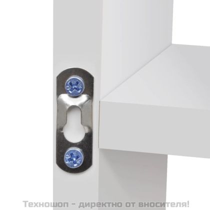 Стенна полица/рафт с 8 открити отделения, цвят бял