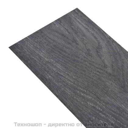 Самозалепващи подови дъски, PVC, 2,51 м², 2 мм черно и бяло