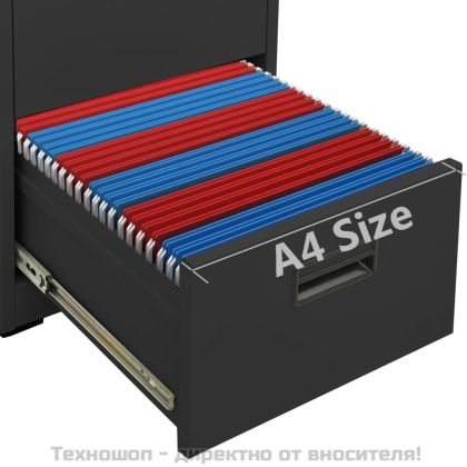 Шкаф за папки, антрацит, 46x62x133 cм, стомана