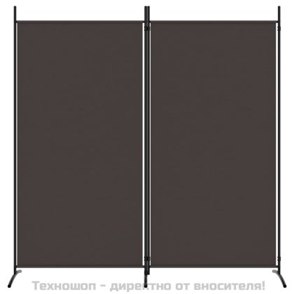 Параван за стая, 2 панела, кафяв, 175x180 см, плат