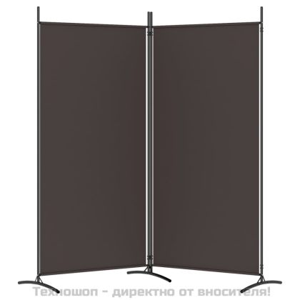 Параван за стая, 2 панела, кафяв, 175x180 см, плат