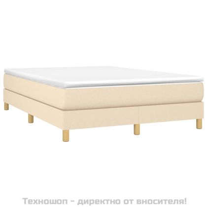 Рамка за легло с пружини, кремава, 140x190 см, плат