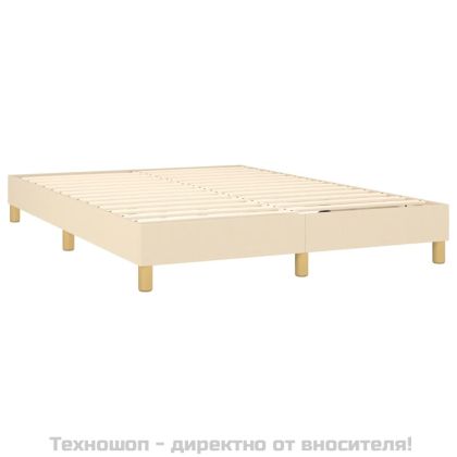 Рамка за легло с пружини, кремава, 140x190 см, плат