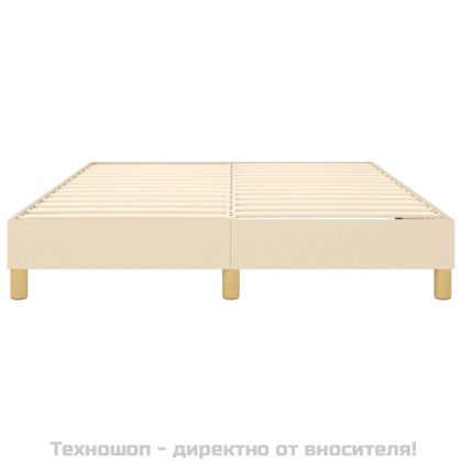 Рамка за легло с пружини, кремава, 140x190 см, плат